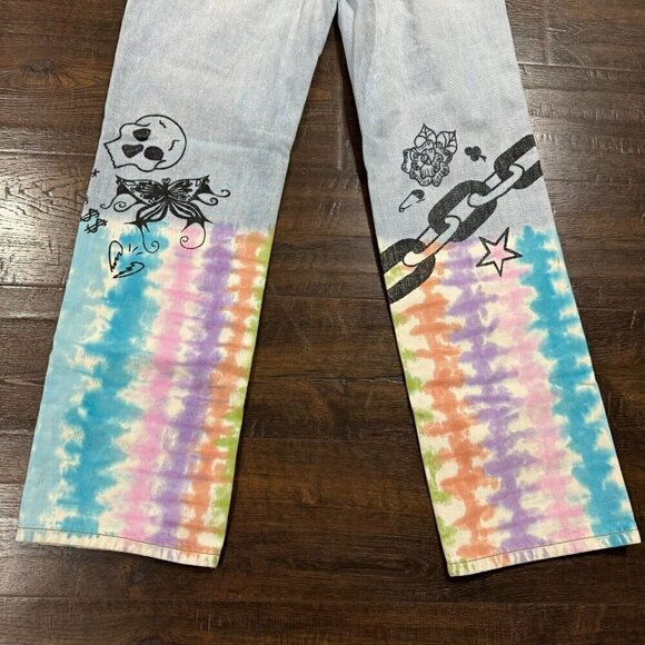 BDG x Isabel Urban Outfitters Cowboy Denim Jeans 5 Tie Dye Blue Size 24 - Picture 5 of 14